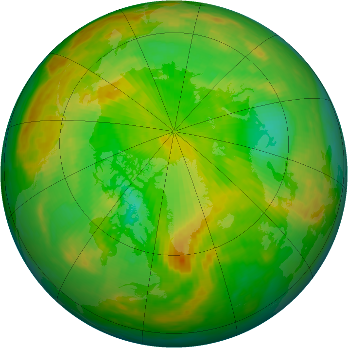Arctic ozone map for 16 June 1983